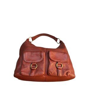 Hobo International Leather Shoulder Bag With Dual Front Pockets Adjustable Strap
